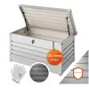 Kerti tárolóláda 385 literes világos szürke vízálló zárható kültéri tároló doboz