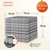 Kerti tároló láda 318 L polyrattan, szürke kültéri tároló vízálló béléssel