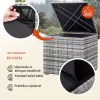 Kerti tároló láda 318 L polyrattan, szürke kültéri tároló vízálló béléssel