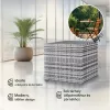 Kerti tároló láda 318 L polyrattan, szürke kültéri tároló vízálló béléssel