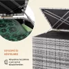 Kerti tároló láda 318 L polyrattan, szürke kültéri tároló vízálló béléssel