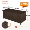 Kerti tároló láda polirattan barna 117x53x60 cm 270 liter kültéri tároló doboz