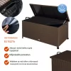 Kerti tároló láda polirattan barna 117x53x60 cm 270 liter kültéri tároló doboz