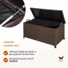 Kerti tároló láda polirattan barna 117x53x60 cm 270 liter kültéri tároló doboz