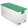 Rolling garden storage box plastic 230 liters gray - green