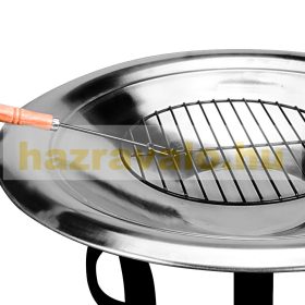   Hordozható tűzrakó hely Ø75 cm nagyméretű mobil tűztér kerti tüzelő állvány szép fekete színben