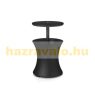 Keter artificial rattan garden table plastic outdoor drink holder table bar table gray CURVER COOL BAR