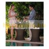 Keter artificial rattan garden table plastic outdoor drink holder table bar table gray CURVER COOL BAR