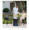 Keter artificial rattan garden table plastic outdoor drink holder table bar table gray CURVER COOL BAR