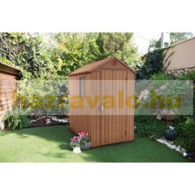   Curver műanyag kerti ház Keter 126x204x183 cm szerszámos kisház Darwin 4x6 szerszámoskamra fa hatású