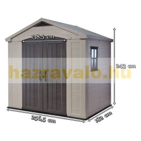   Curver műanyag kerti ház Keter 256,5x243x182 cm szerszámos kisház Factor 8x6 szerszámoskamra