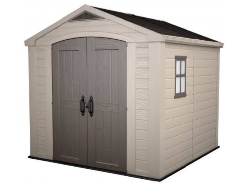 Curver plastic garden house Keter 256.5x243x255 cm small tool house Factor 8x8 tool shed