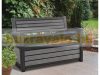 Keter garden storage wood effect garden chest and bench 227 liters 132.7x61.2x89 cm gray Curver HUDSON STORAGE BENCH