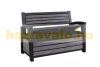 Keter garden storage wood effect garden chest and bench 227 liters 132.7x61.2x89 cm gray Curver HUDSON STORAGE BENCH