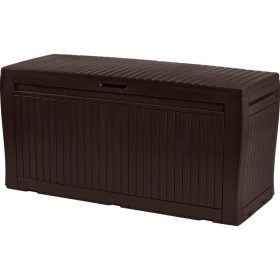   Keter kerti tároló fa hatású kerti láda 270 liter 116,7x44,7x57 cm barna doboz Curver Comfy