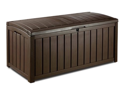 Keter garden storage wood-effect garden box 390 liters 128x65x61 cm brown box Curver GLENWOOD STORAGE BOX