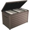 Keter garden storage plastic garden box wood effect 850 liters 147x83x86 cm brown box Curver Ontario