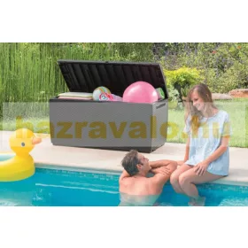   Keter kerti tároló műrattan kerti láda 305 liter 123x53,5x57 cm barna doboz Curver Capri