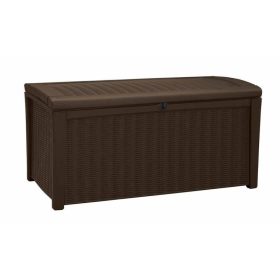   Keter kerti tároló műrattan kerti láda 416 liter 129,5x62,5x70 cm barna doboz Curver Borneo Storage Box