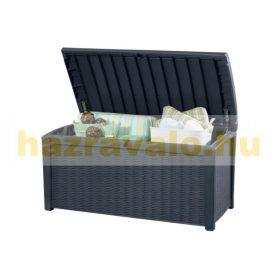   Keter kerti tároló műrattan kerti láda 416 liter 129,5x62,5x70 cm barna doboz Curver Borneo Storage Box