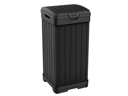 Keter outdoor trash plastic garden bin wood effect 125 liter trash can black Curver Baltimore 