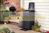 Keter outdoor trash plastic garden bin wood effect 125 liter trash can black Curver Baltimore 