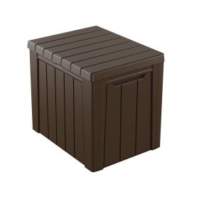  Keter kerti tároló fa hatású kerti láda 113 liter 59,6x46x53 cm barna doboz Curver URBAN STORAGE BOX