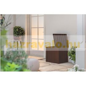   Keter kerti tároló fa hatású kerti láda 113 liter 59,6x46x53 cm grafit szürke doboz Curver URBAN STORAGE BOX