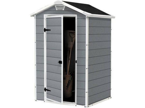 Curver plastic garden house Keter 128x94x196 cm tool shed Manor 4x3 tool shed gray