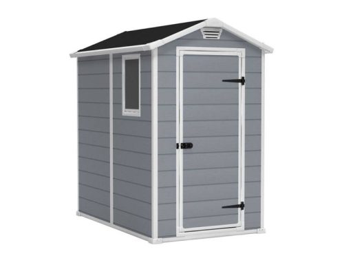 Curver plastic garden house Keter 130x198x192 cm small tool house Manor 4x6 tool shed gray