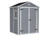 Curver plastic garden house Keter 185x226x152 cm small tool house Manor 6x5DD tool shed gray