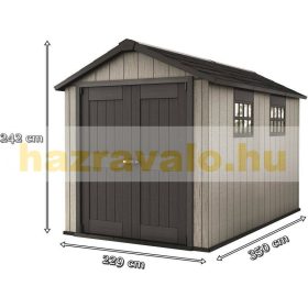   Curver műanyag kerti ház Keter 229x242x350 cm festhető szerszámos kisház Oakland 7511 szerszámoskamra