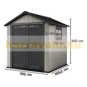   Curver műanyag kerti ház Keter 229x242x223,5 cm festhető szerszámos kisház OAKLAND 757 szerszámoskamra