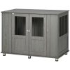 Kutya kennel 116x60x87 cm kutyaketrec 2 ajtóval kutyabox, zárható szürke