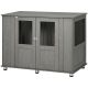 Dog kennel 116x60x87 cm dog cage with 2 doors dog box, lockable gray