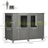 Dog kennel 116x60x87 cm dog cage with 2 doors dog box, lockable gray