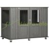 Dog kennel 116x60x87 cm dog cage with 2 doors dog box, lockable gray