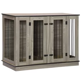   Kutyaketrec beltéri 120x60x88,5 cm kisállat ketrec kivehető válaszfallal kutyabox