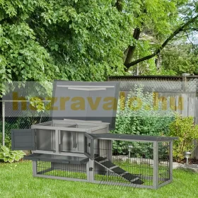   Kisállat ketrec nyúlketrec 154x52x68 cm 2 szintes rágcsálóketrec bitumenes tetővel