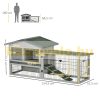 Pet cage rabbit cage 154x52x68 cm 2-level rodent cage with bitumen roof