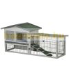 Pet cage rabbit cage 154x52x68 cm 2-level rodent cage with bitumen roof