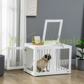   Kutya kennel 80x50x56,5 cm kutyaketrec 2 ajtóval kutyabox, zárható, acélhálós