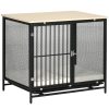 Dog kennel 80x55x71 cm dog cage padded, water-repellent lying surface dog box, lockable black