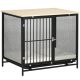 Kutya kennel 80x55x71 cm kutyaketrec párnázott, vízlepergető fekvőfelület kutyabox, zárható fekete