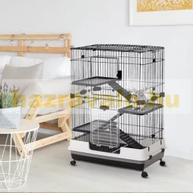   Nagyméretű kisállat ketrec 3 szintes hörcsög, egér, rágcsálóketrec 81x52x110 cm