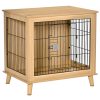 Kutya kennel 81x58x76 cm tölgyfa kutyaketrec kutyabox, zárható