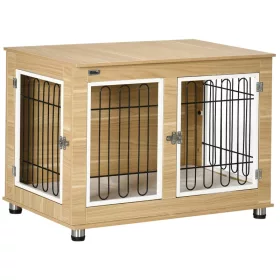   Kutya kennel mosható párnával 90x58x65 cm kutyaketrec 2 ajtóval kutyabox, zárható