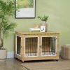 Dog kennel with washable cushion 90x58x65 cm dog cage with 2 doors dog box, lockable