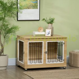   Kutya kennel mosható párnával 90x58x65 cm kutyaketrec 2 ajtóval kutyabox, zárható