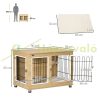 Dog kennel with washable cushion 90x58x65 cm dog cage with 2 doors dog box, lockable